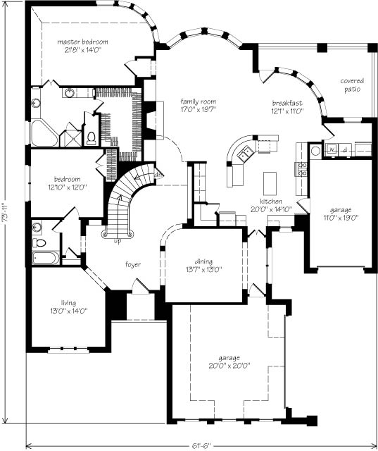 Action Builders Inc. - Southern Living Floorplan - Luberon - Floor 1