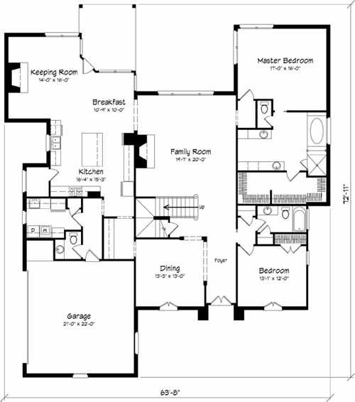Action Builders Inc. - Southern Living Floorplan - Vacherie Court - Floor 1
