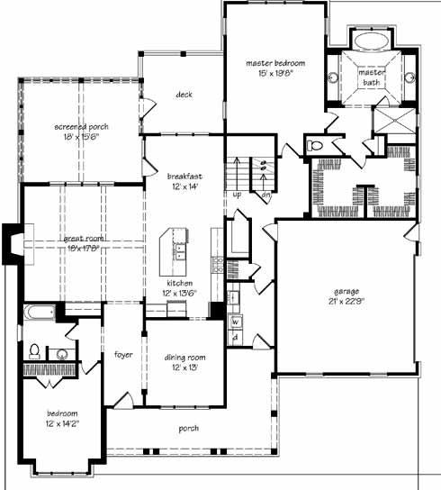 Action Builders Inc. - Southern Living Floorplan - Bucknell Place - Floor 1